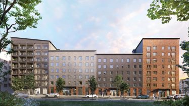 Utsidan av byggnader för uthyrning.